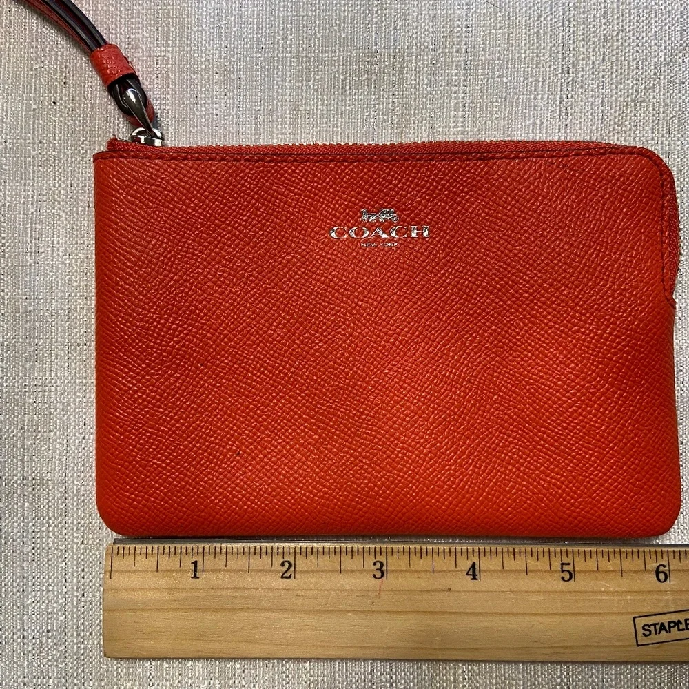 Coach Leather Corner Zip Wristlet - Picture 1 of 3